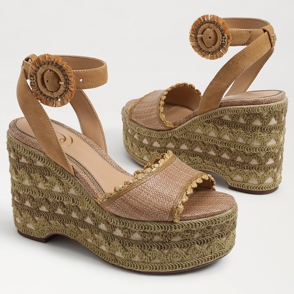 Sam Edelman Shoes - Wedge Platform Sandals in Tan
